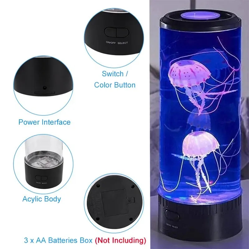 Luminária de água-viva com LED que muda de cor